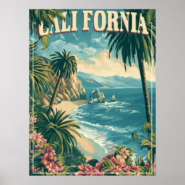 Groovy mit Retro California Poster (Vorne)