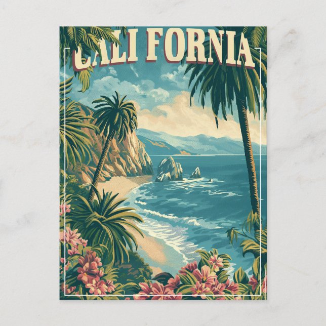 Groovy mit Retro California Postkarte (Vorderseite)