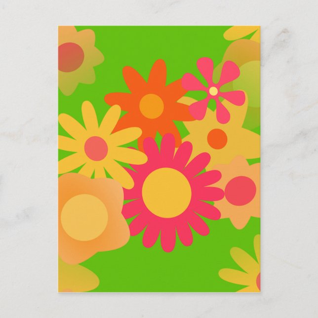Groovy Mod floral Postkarte (Vorderseite)