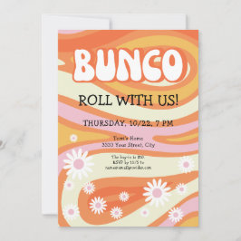 Groovy Mod Ladys Night Bunco Party Einladung