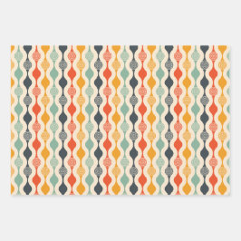 Groovy Mod Stripe Muster Geschenkpapier Set