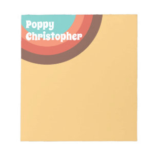 Groovy Modern Retro Farbige Kurven Personalisiert Notizblock