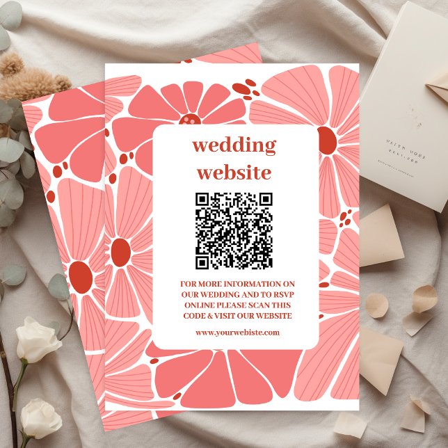 Groovy moderne rosa Hochzeit Begleitkarte (Von Creator hochgeladen)
