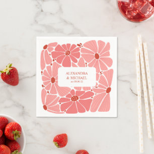 Groovy moderne rosa Hochzeit Serviette