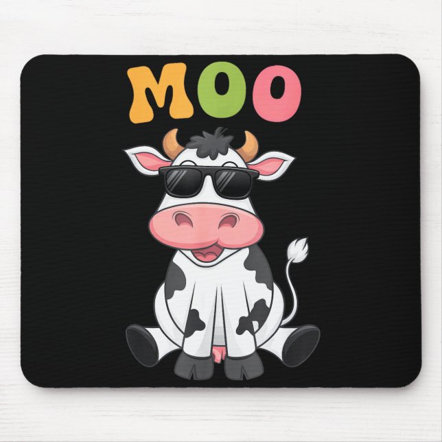 Groovy Moo Cow - Funny Farmer Cow Men Women Kids B Mousepad (Vorne)