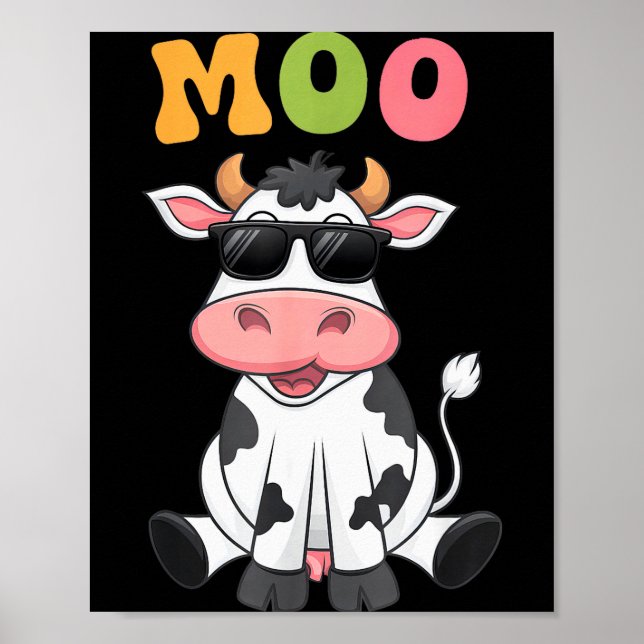 Groovy Moo Cow - Funny Farmer Cow Men Women Kids B Poster (Vorne)