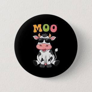 Groovy Moo Kuh - Lustige Bauer Kuh Männer Frauen K Button