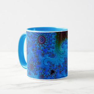 Groovy Moody Blue Fraktal Mandelbrot Spiralen Tasse