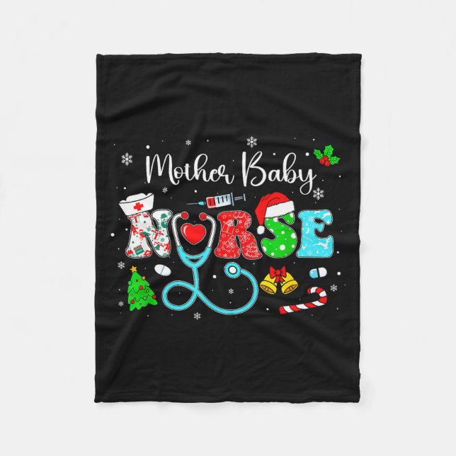 Groovy Mother Baby Nurse Christmas Matching Xmas N Fleecedecke (Vorderseite)