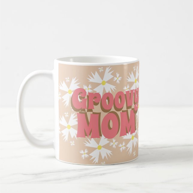 Groovy Mother's Day Mama Daisy Foto Kaffee Tasse (Links)