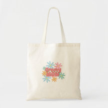 Groovy Mother's Day Mama Floral Tote Bag