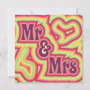 Groovy Mr & Mrs Einladung/Ankündigung Einladung