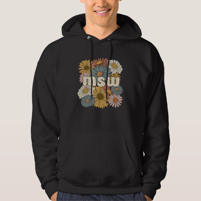 Groovy MSW Master Of Social Work Flowers Hoodie (Vorderseite)