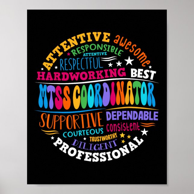 Groovy Mtss Coordinator School Counselor School Ps Poster (Vorne)