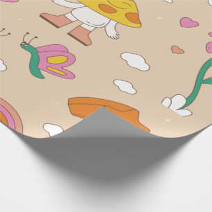 Groovy Mushroom Wrapping Paper Geschenkpapier