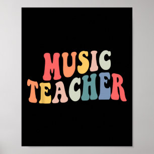 Groovy Music Teacher Team Lehrer zurück zur Schule Poster