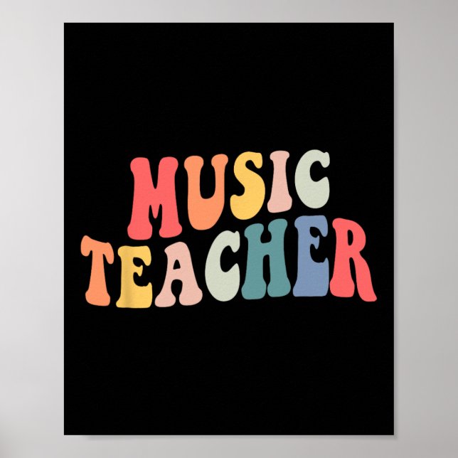 Groovy Music Teacher Team Lehrer zurück zur Schule Poster (Vorne)