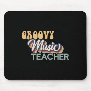 Groovy-Musiklehrer-Shirt - Retro-Musiklehrer F Mousepad