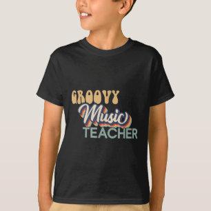 Groovy Musiklehrer-Shirt - Retro Musiklehrer F T-Shirt