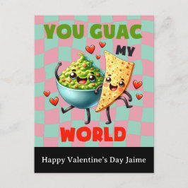 Groovy Nacho Cheese Guac Valentinstag Postkarte