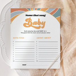 Groovy Name that Song Baby Shower Game