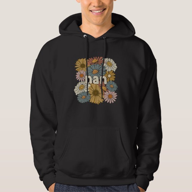 Groovy Nan Grandmother Flowers Nan Grandma Hoodie (Vorderseite)