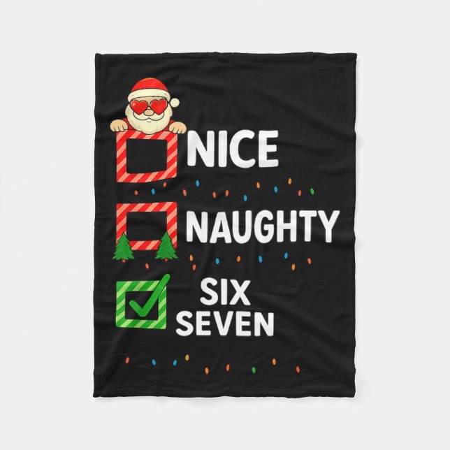 Groovy Naughty Six Seven 67 Christmas Family Xmas  Fleecedecke (Vorderseite)