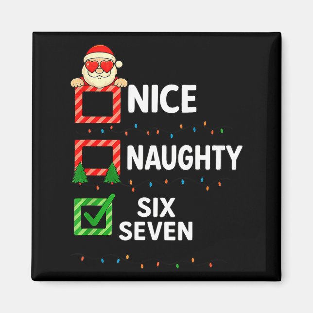 Groovy Naughty Six Seven 67 Christmas Family Xmas  Magnet (Vorne)
