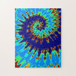 Groovy Navy Blue und Light Blue Gefärbte Krawatte  Puzzle
