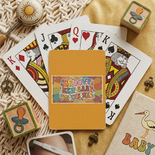 Groovy neues Baby auf dem Weg Retro Sonnenschein Spielkarten