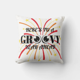 Groovy New Year Celebration - Customizable Design Kissen