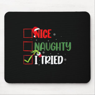 Groovy Nice Naughty I Tried Christmas 2024 Santa C Mousepad