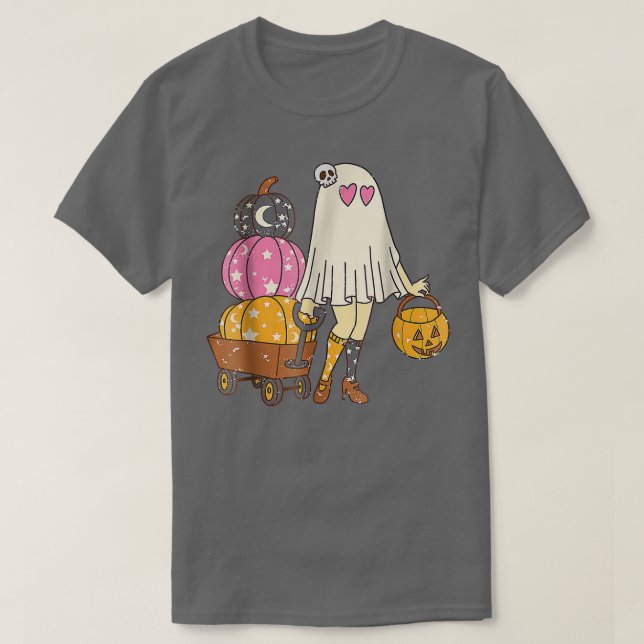 Groovy Niedlich Ghost Girls Pumpkin Spooky Hippie  T-Shirt (Design vorne)
