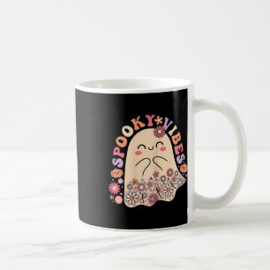 Groovy Niedlich Kawaii Ghost Floral Spooky Vibes H Kaffeetasse