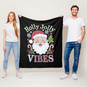 Groovy Niedlich Santa Claus Holly Jolly Vibes Xmas Fleecedecke