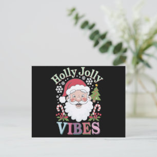 Groovy Niedlich Santa Claus Holly Jolly Vibes Xmas Postkarte