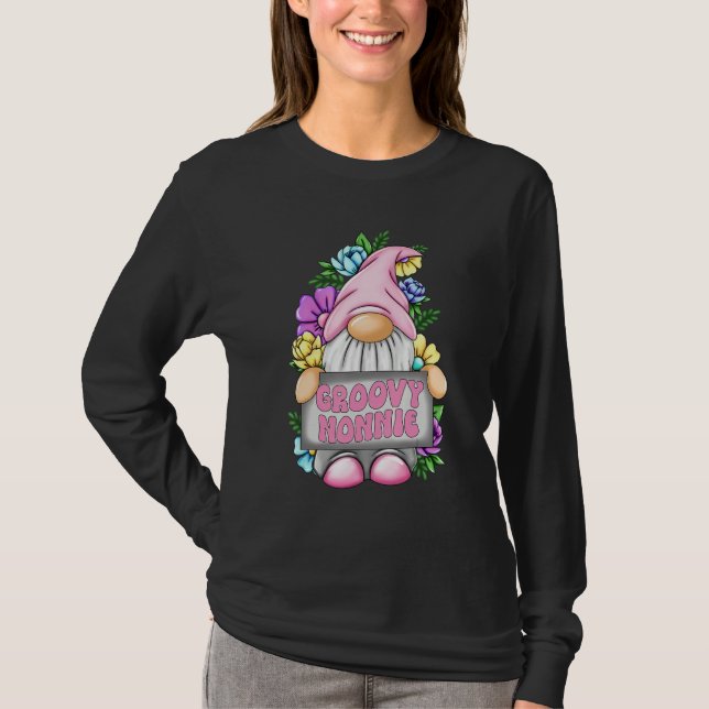 Groovy Nonnie Gnome Happy Mothers Day For Mom Gnom T-Shirt (Vorderseite)
