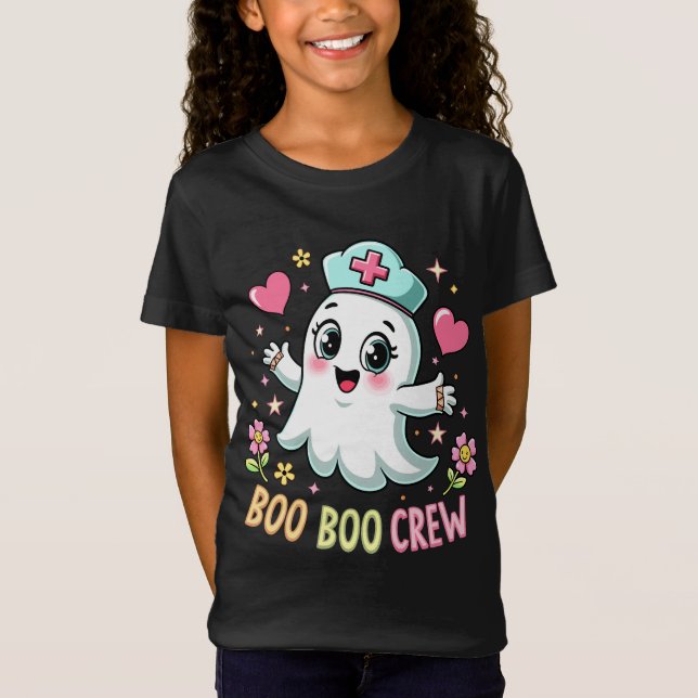 Groovy Nurse Boo Boo Crew Ghost Halloween Nursing T-Shirt (Vorderseite)