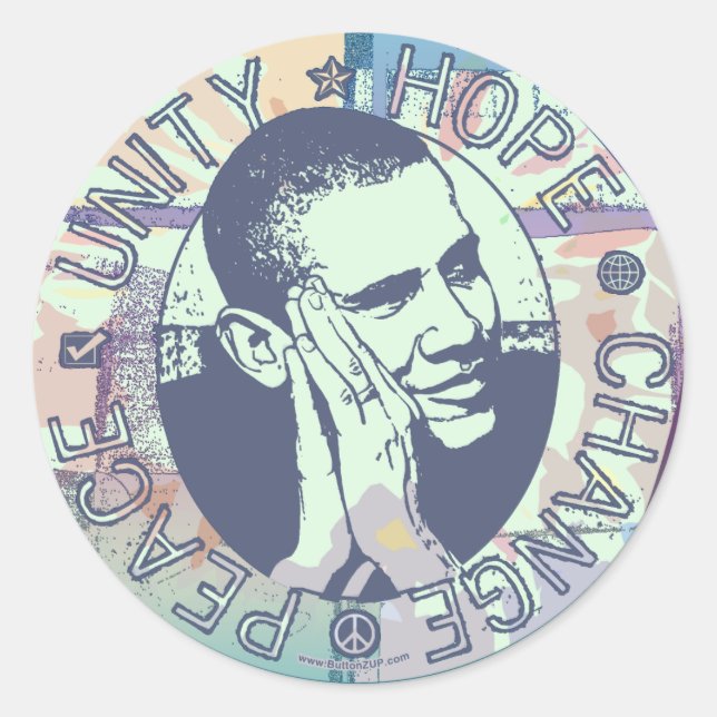 Groovy Obama Gear 2008 Runder Aufkleber (Vorderseite)