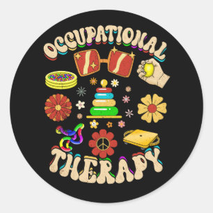 Groovy Occupational Therapy Ot Month Runder Aufkleber