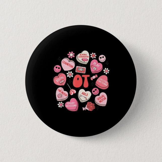 Groovy Occupational Therapy Valentine Ot Conversat Button (Vorderseite)