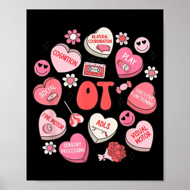 Groovy Occupational Therapy Valentine Ot Conversat Poster (Vorne)