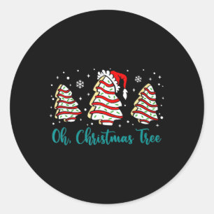 Groovy Oh Christmas Tree Cakes Debbie Becky Jen Ca Runder Aufkleber