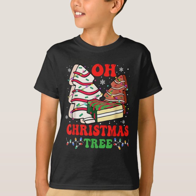 Groovy Oh Christmas Tree Cakes Debbie Becky Jen Ca T-Shirt (Vorderseite)
