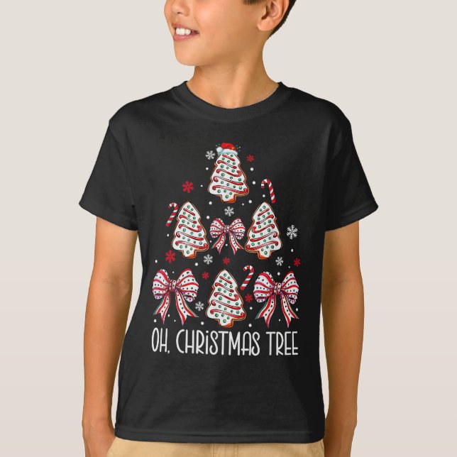 Groovy Oh Christmas Tree Cakes Debbie Becky Jen Ca T-Shirt (Vorderseite)