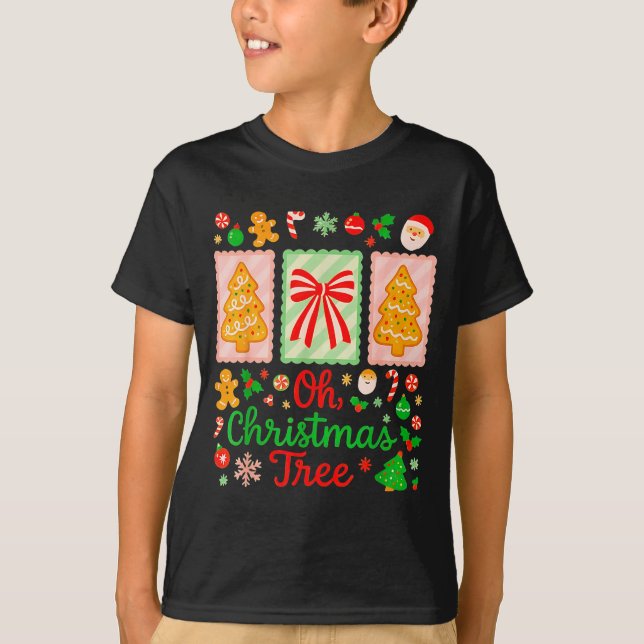 Groovy Oh Christmas Tree Cakes Debbie Becky Jen Ca T-Shirt (Vorderseite)