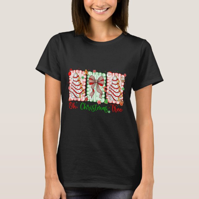 Groovy Oh Christmas Tree Cakes Debbie Becky Jen Ca T-Shirt (Vorderseite)