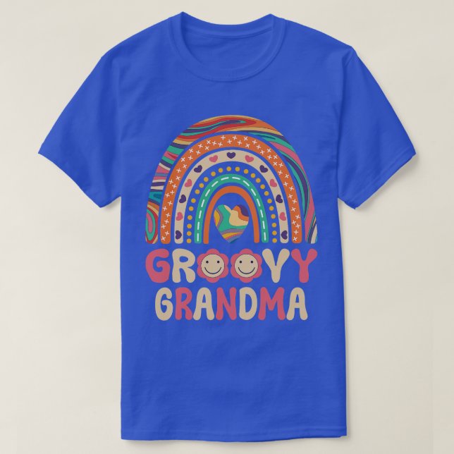 Groovy Oma 60er Outfit 70er Thema Kostüm Rainbo T-Shirt (Design vorne)