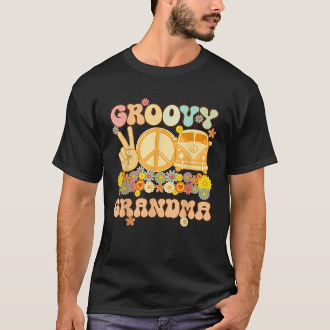 Groovy Oma Retro Matching Family Baby Dusche m T-Shirt (Vorderseite)