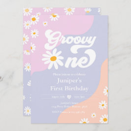 Groovy One 1. Geburtstag Party Boho Floral Daisy Einladung